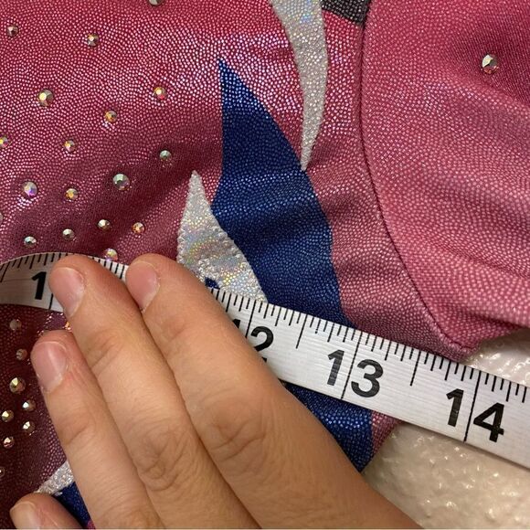 GK elite custom gymnastics competition leotard long sleeve ombre rhinestone CL - Picture 11 of 13